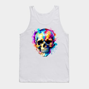 Colored Skull Design in Vibrant Vector Style Tank Top